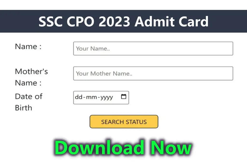 SSC CPO 2023 Admit Card
